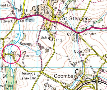 OS map of south terras